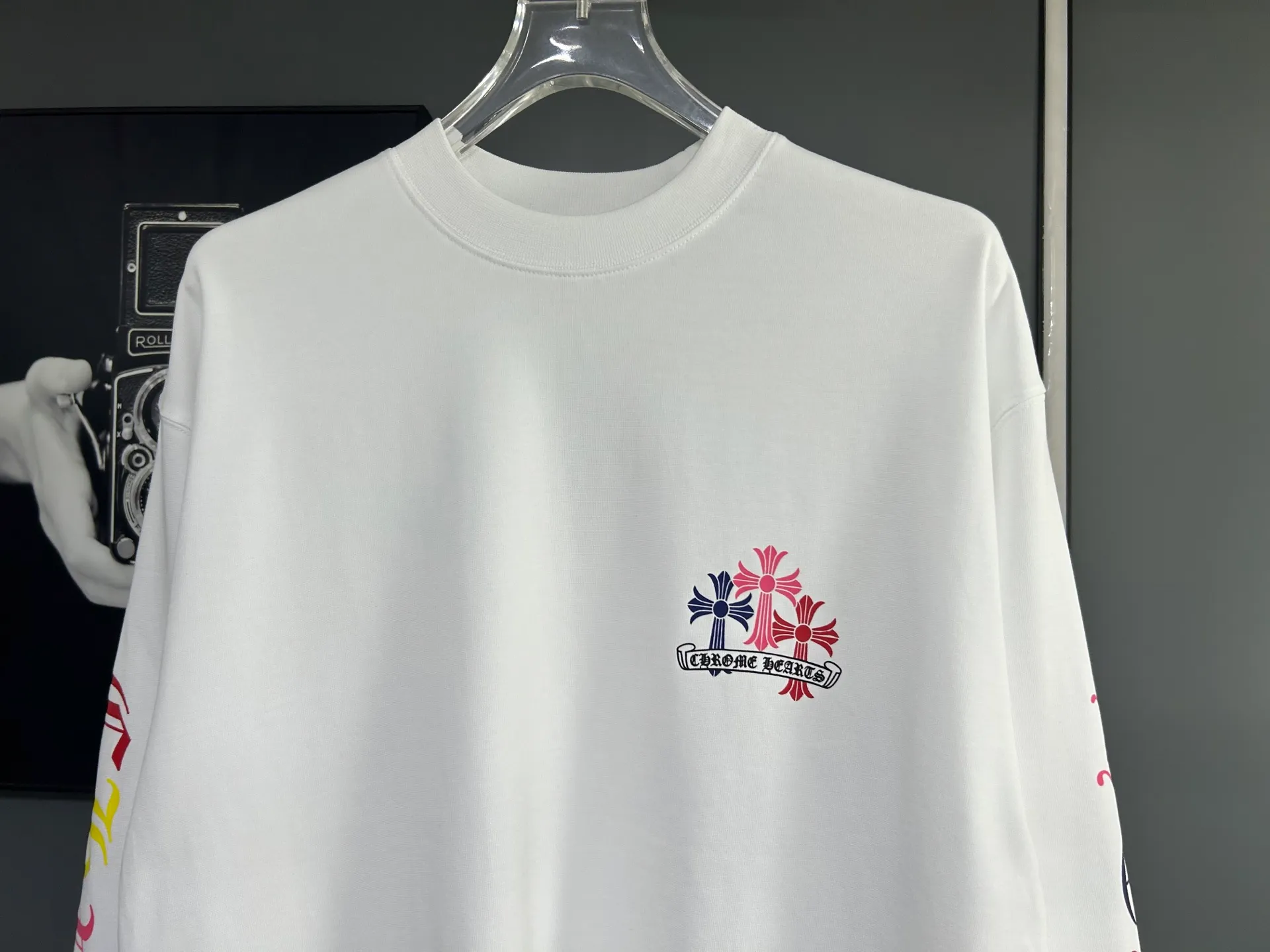 P230 2026 new (exclusive) Chrome Hearts autumn and winter limited edition heavyweight high-weight long-sleeved T-shirt, customized Dreamweaver Yayun ribbed cotton designer concept style Fabric: Heavy 380g Size: S M L XL Color: White